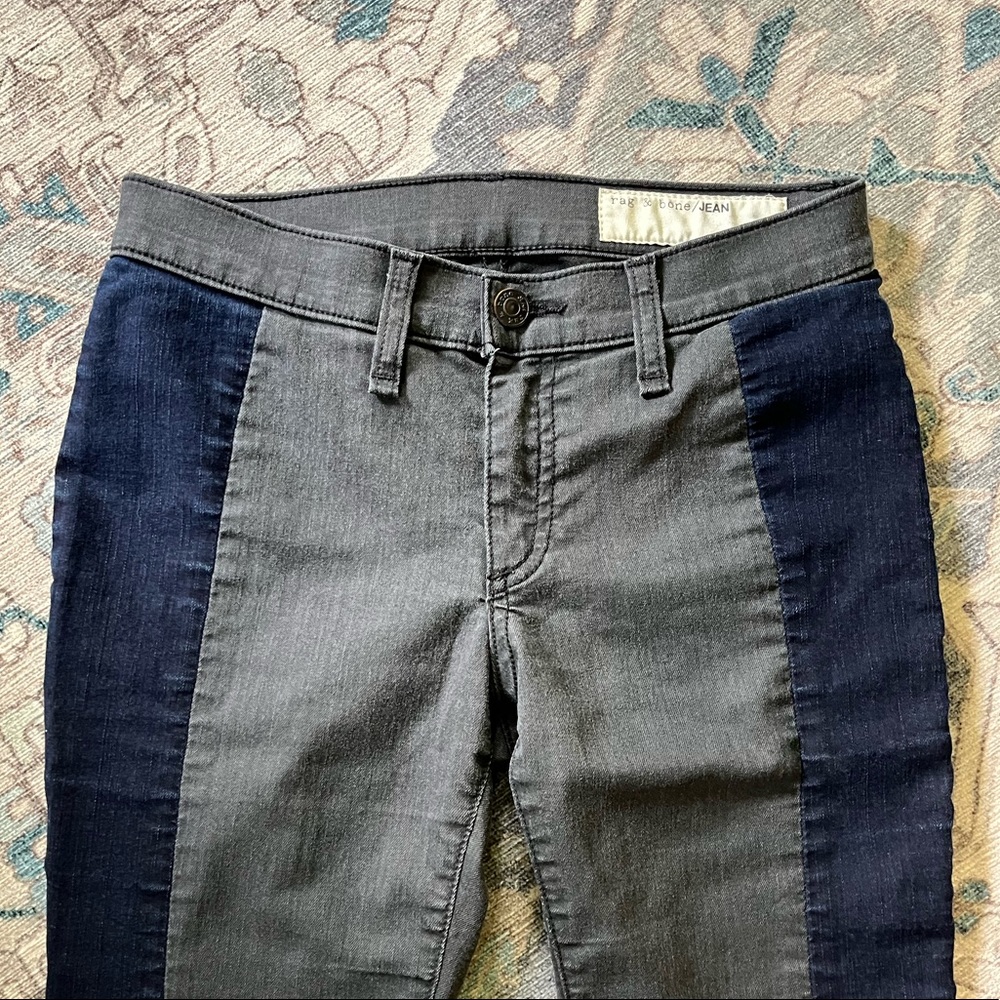 Rag and bone grey and blue jeans